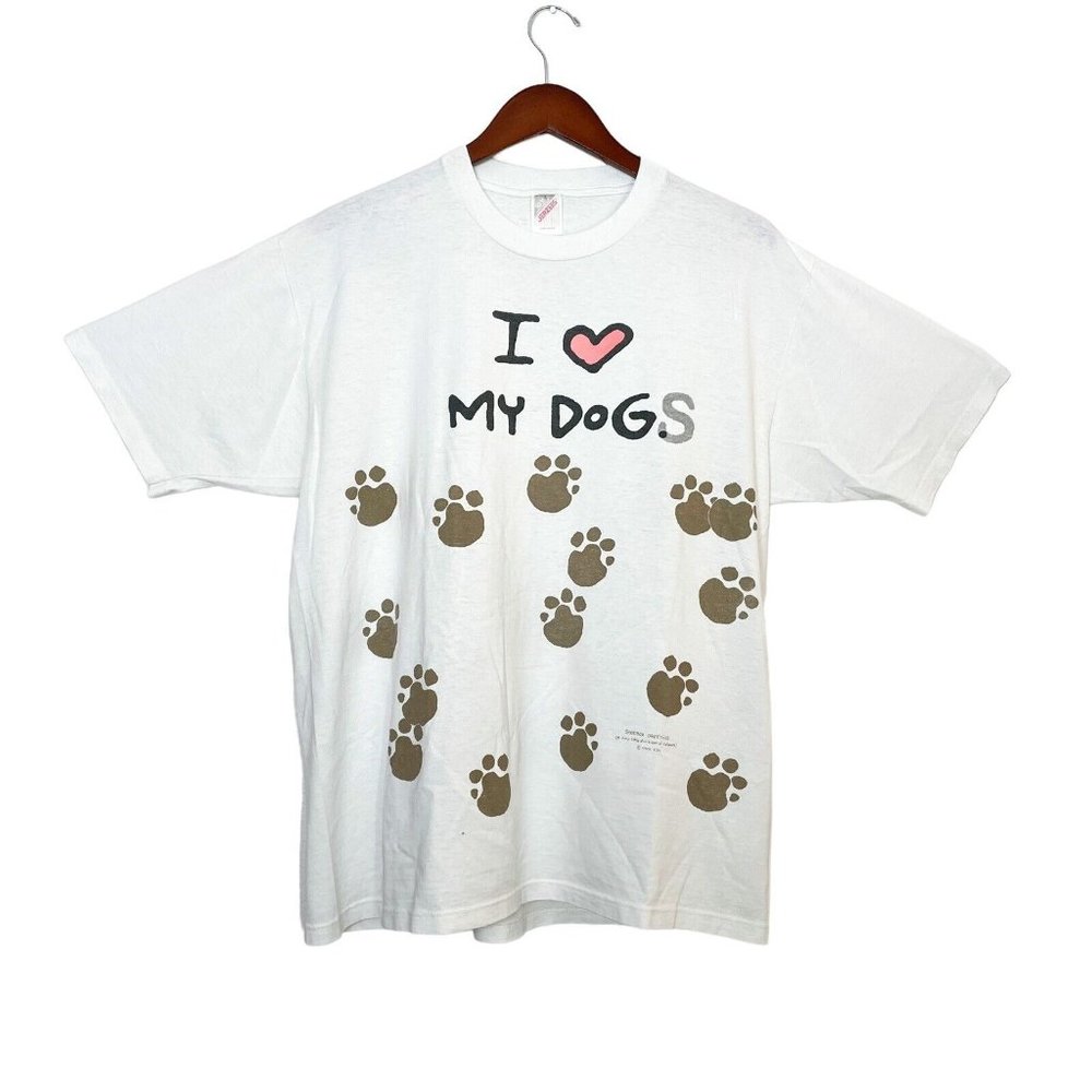 Vintage Shoebox Greetings Hallmark T Shirt- I Love My Dog(s)- NO Size